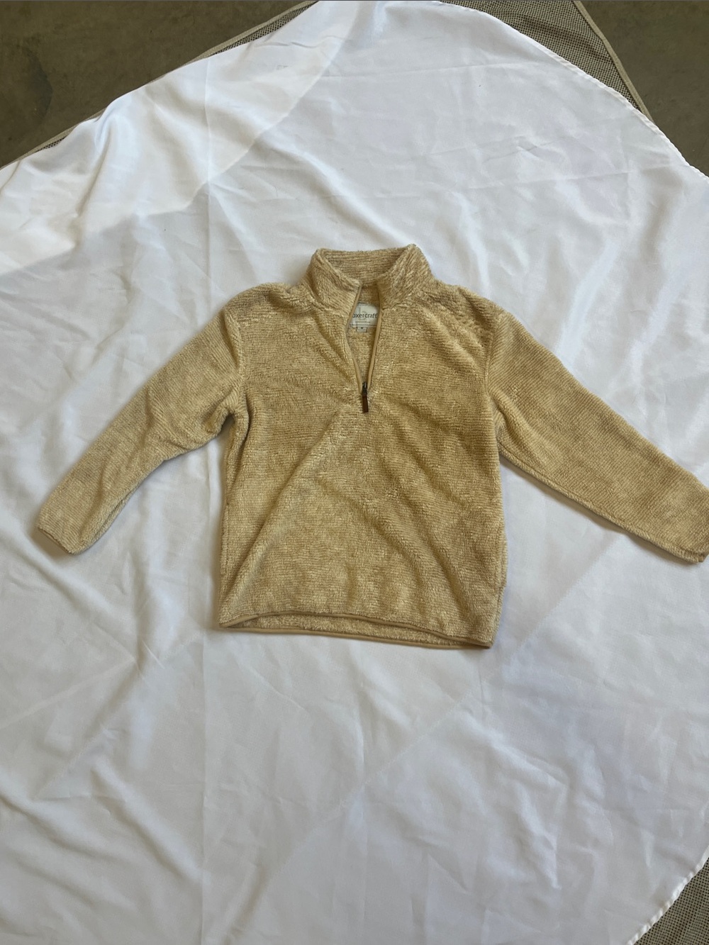 boxercraft Beige Quarter-Zip Cowl Pullover Sweater